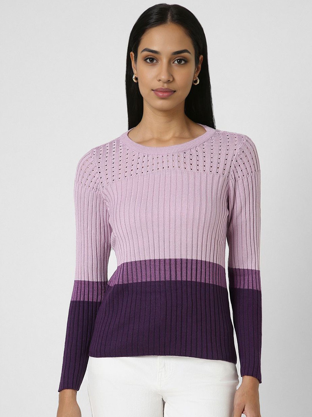 

Van Heusen Woman Women Colourblocked Top, Lavender