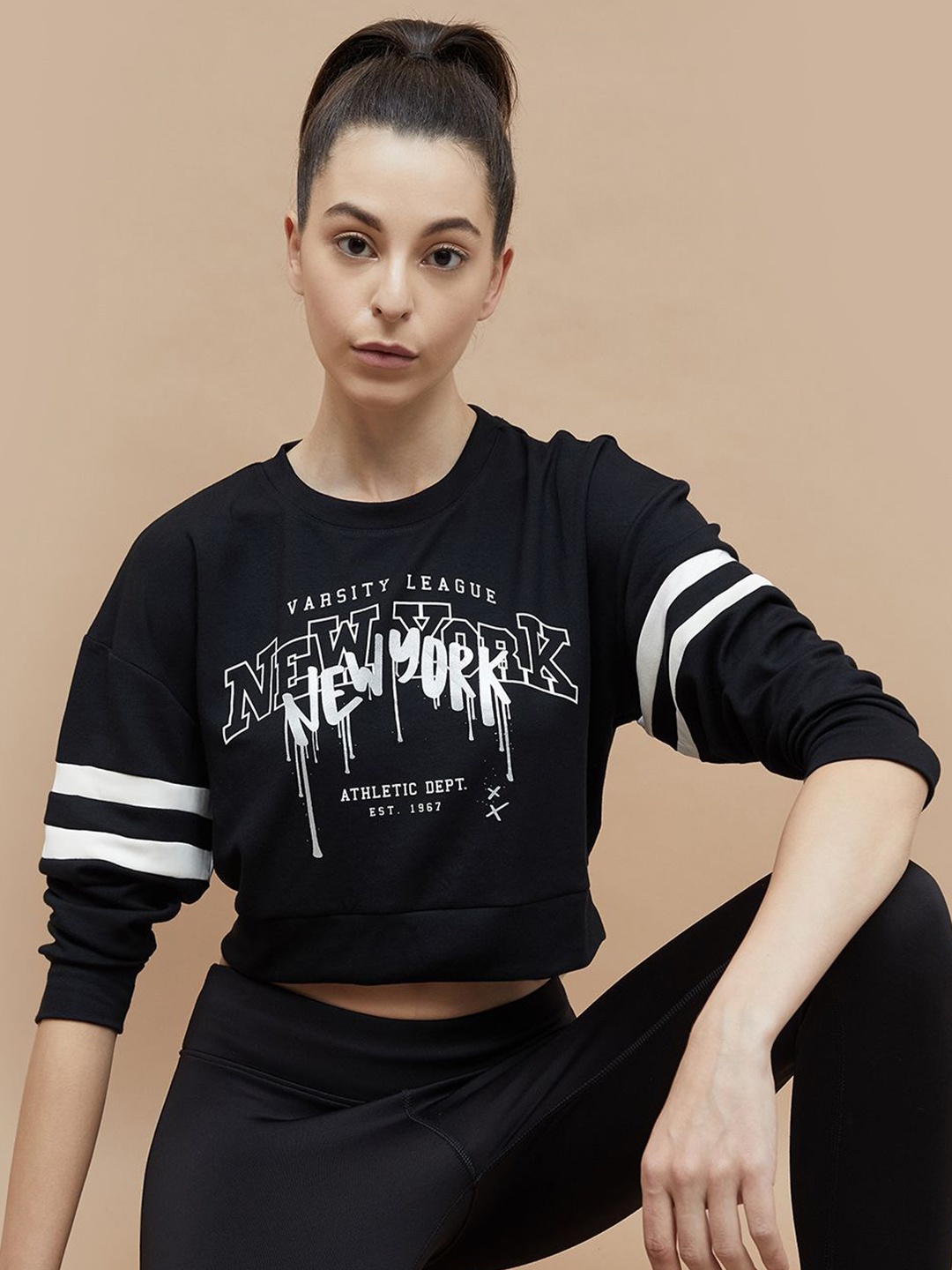 

Kappa Women Printed Sweatshirt, Black