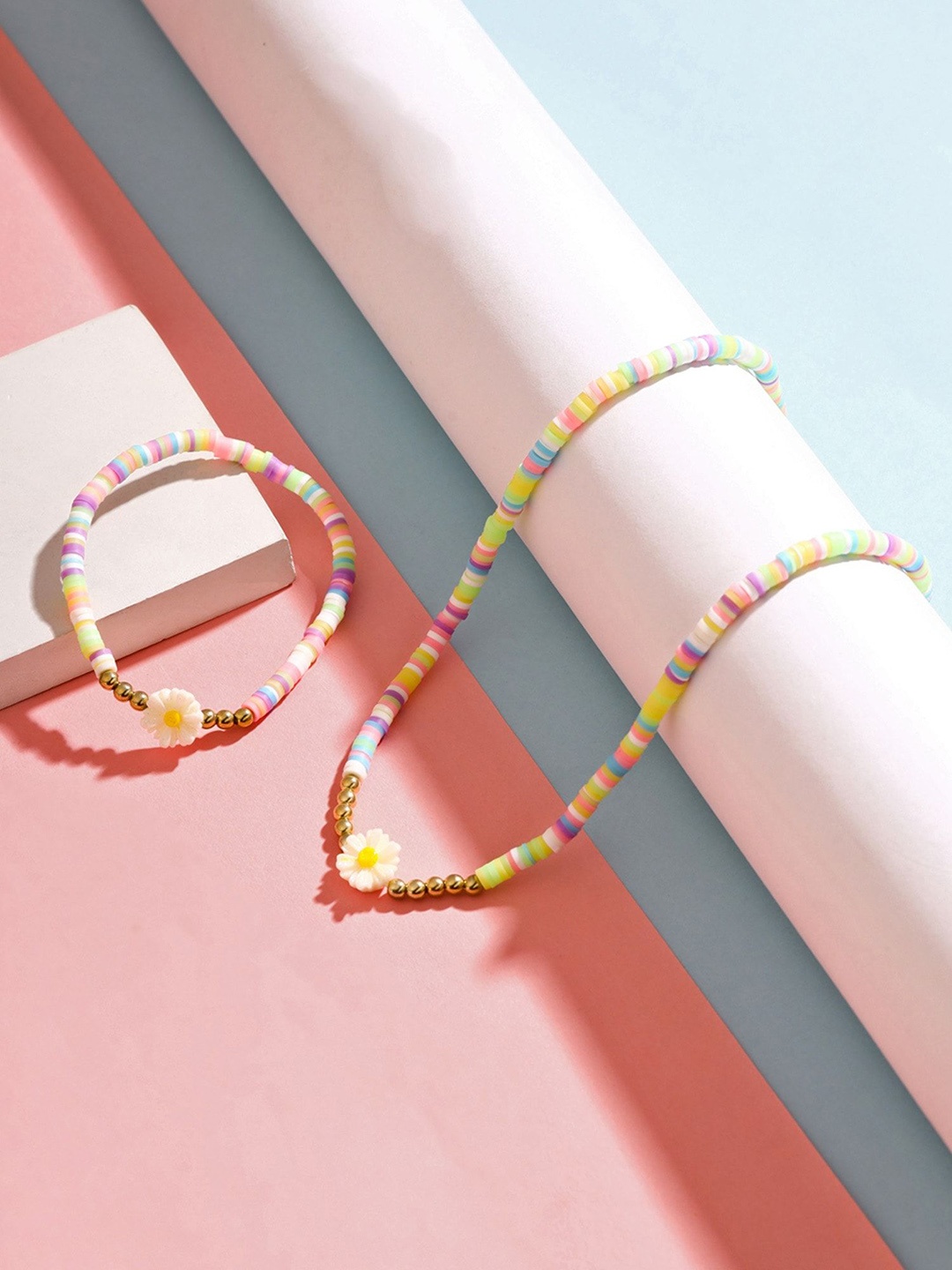 

Melbees by Yellow Chimes Girls Gold-Plated Necklace & Bracelet