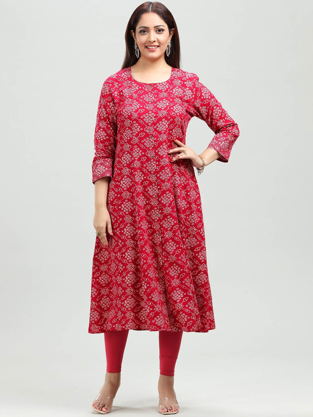 

COTTON CULTURE Women Paisley Printed Kurta, Red