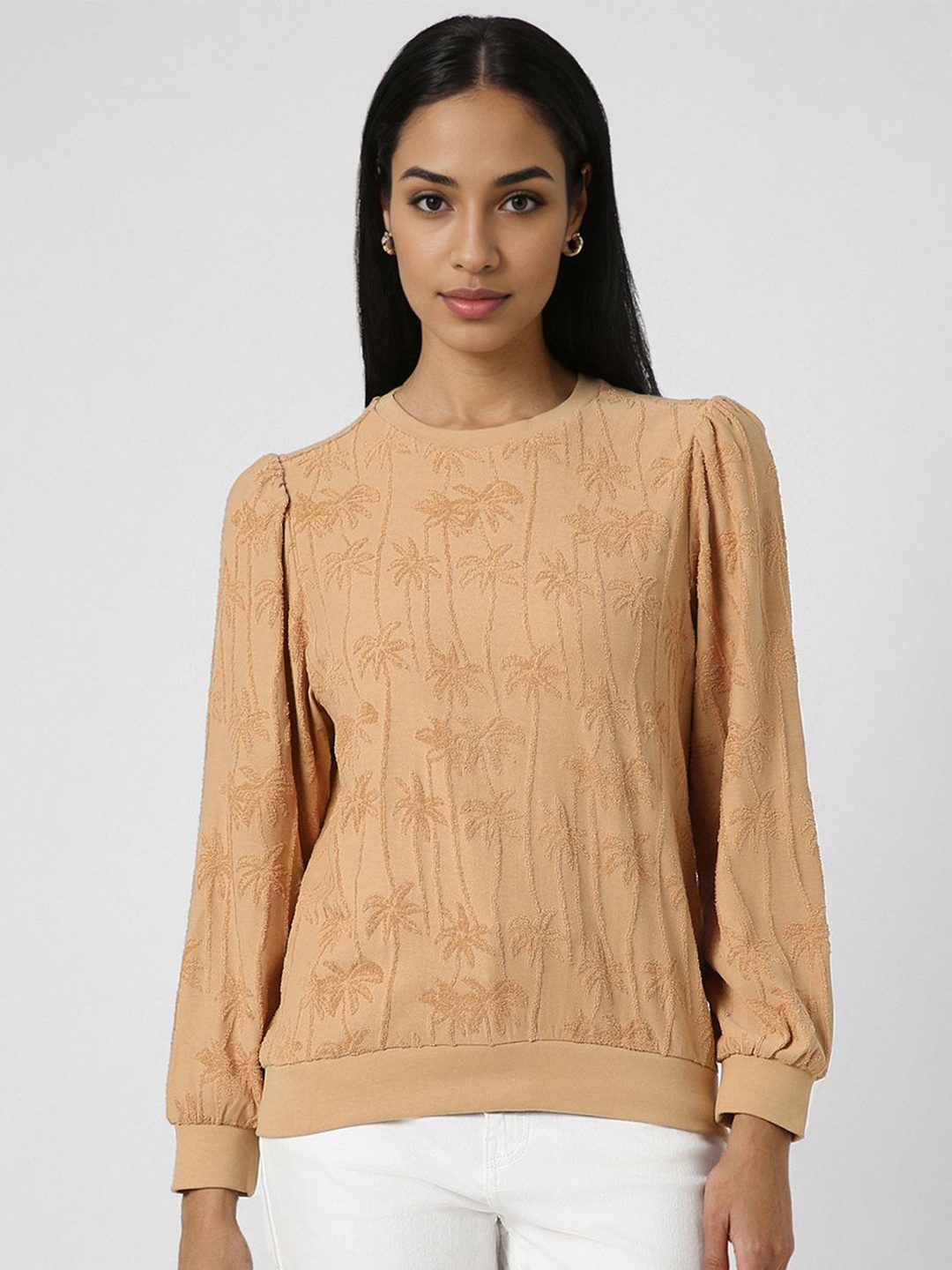 

Van Heusen Woman Cotton Self Design Pullover Sweatshirt, Beige