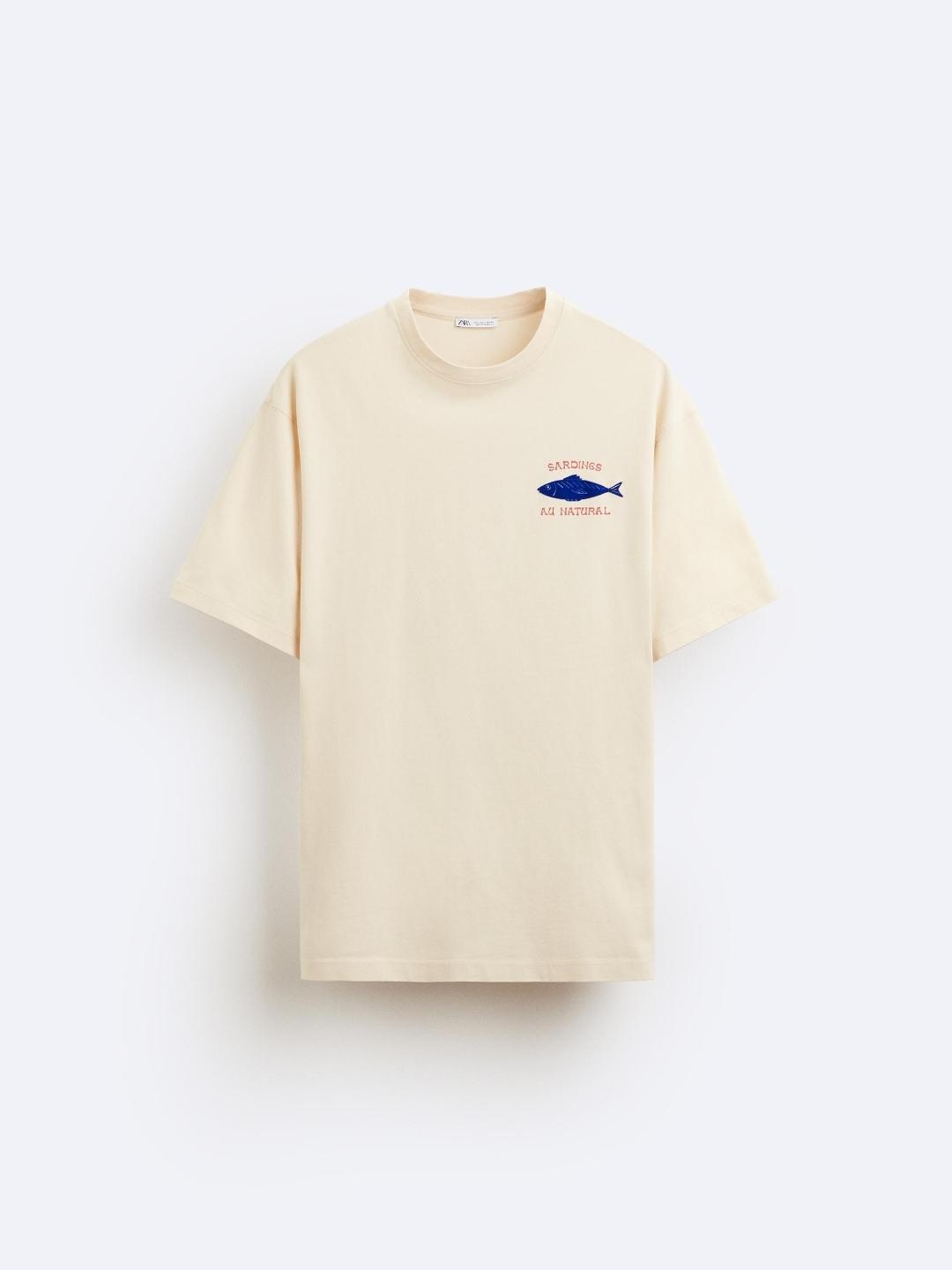 

ZARA Men Beige Tshirts