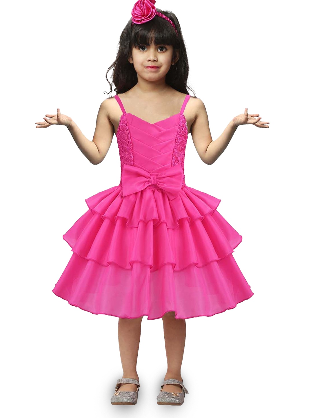 

Wish little Girls Satin Fit and FlareDress, Pink