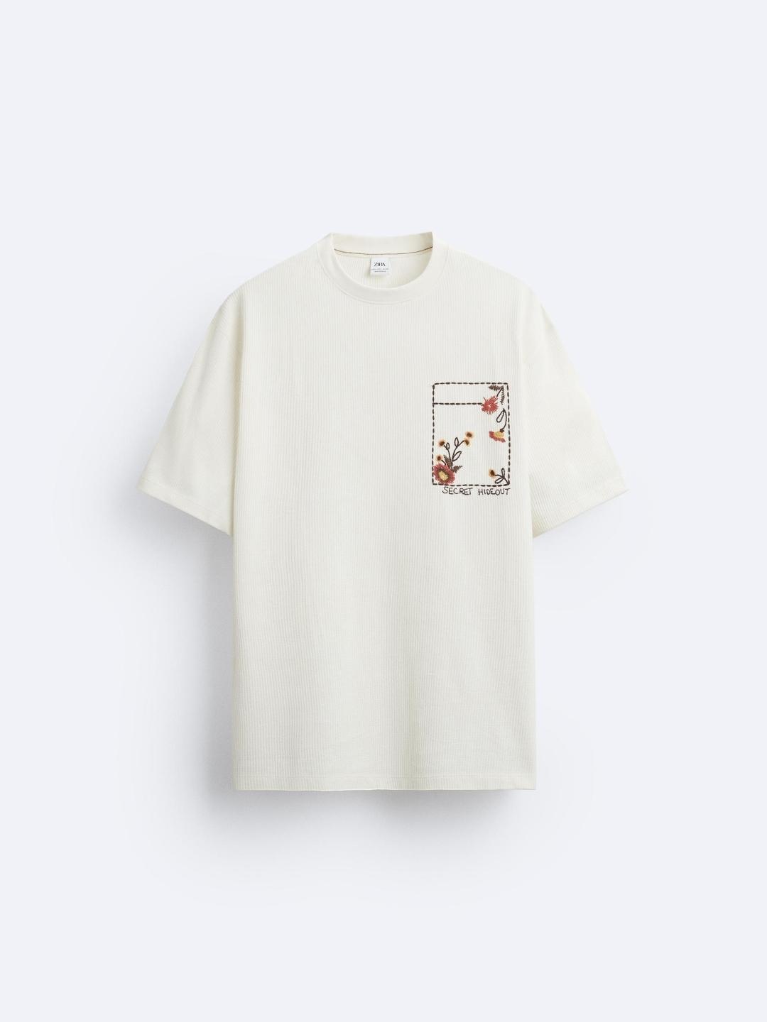 

ZARA Men Beige Tshirts