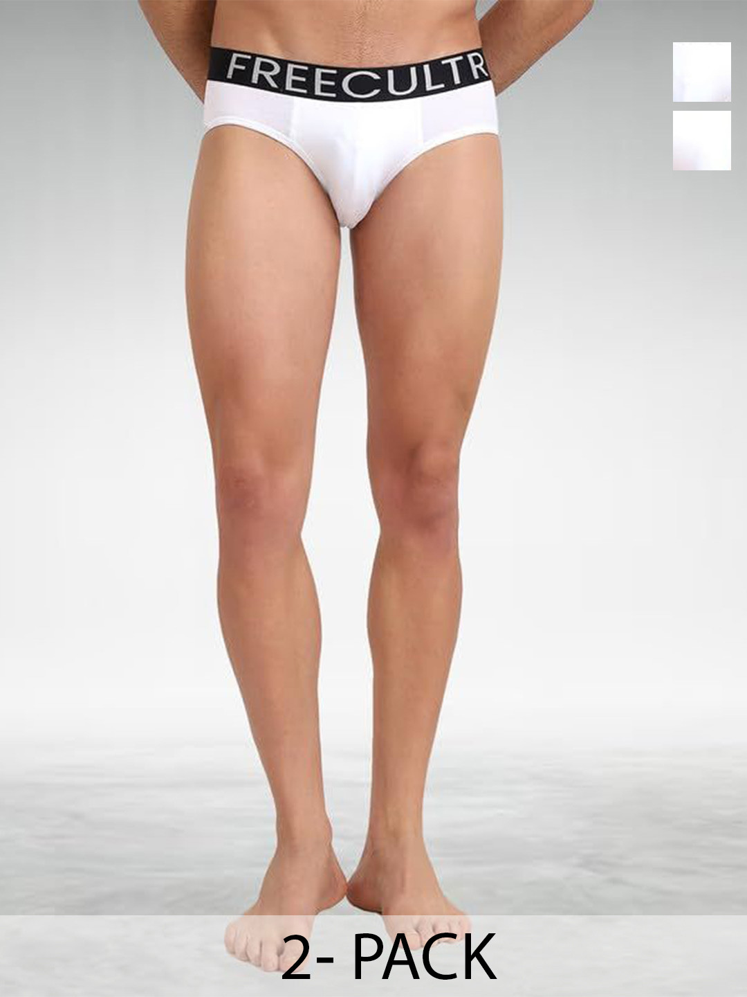 

FREECULTR Men Pack Of 3 Anti Bacterial Basic Cotton Briefs FC-CTN-B-WHT-WHT-WHT-03_S, White