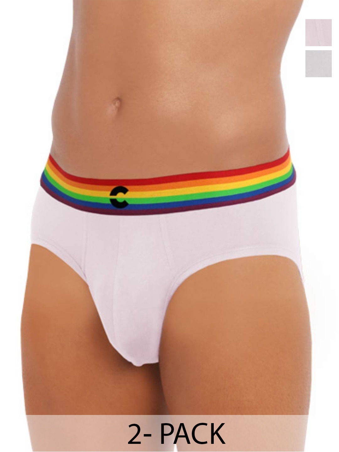 

FREECULTR Pack Of 2 Men Hipster Briefs, White