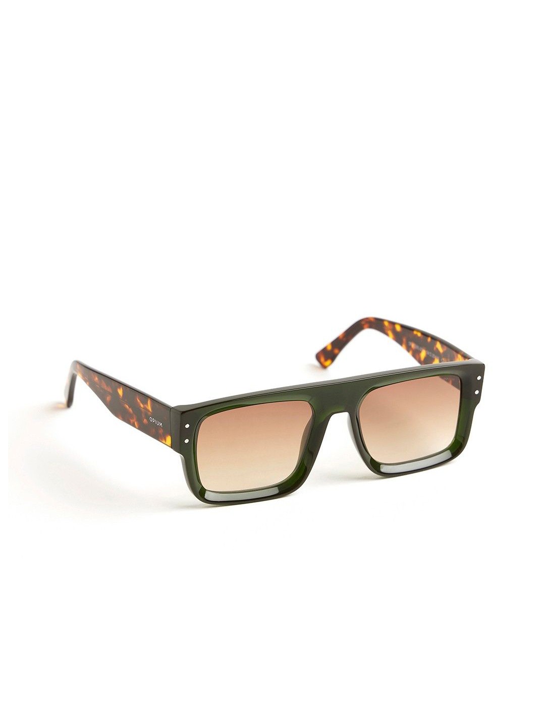 

OPIUM Men Rectangle Casual Sunglasses with UV Protected Lens, Brown