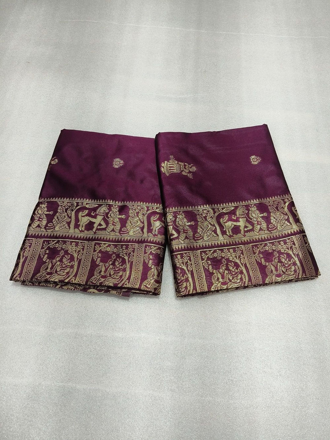 

S.K.C Woven Design Zari Banarasi Saree, Violet