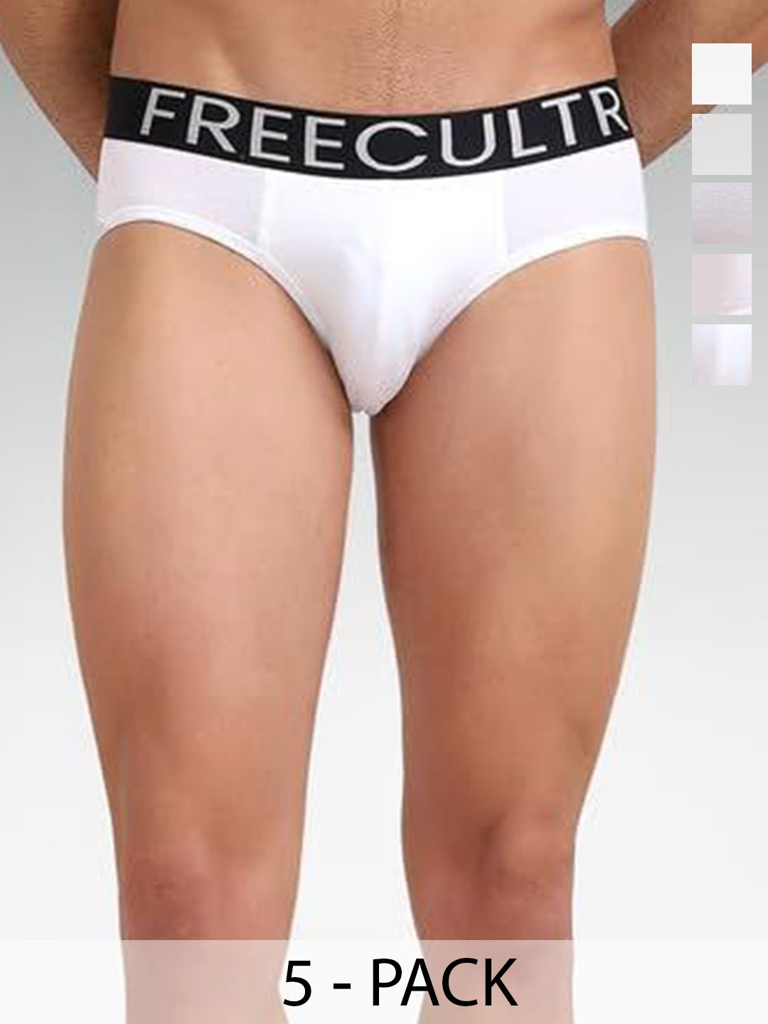 

FREECULTR Pack Of 5 Anti Bacterial Micromodal Basic Briefs, White