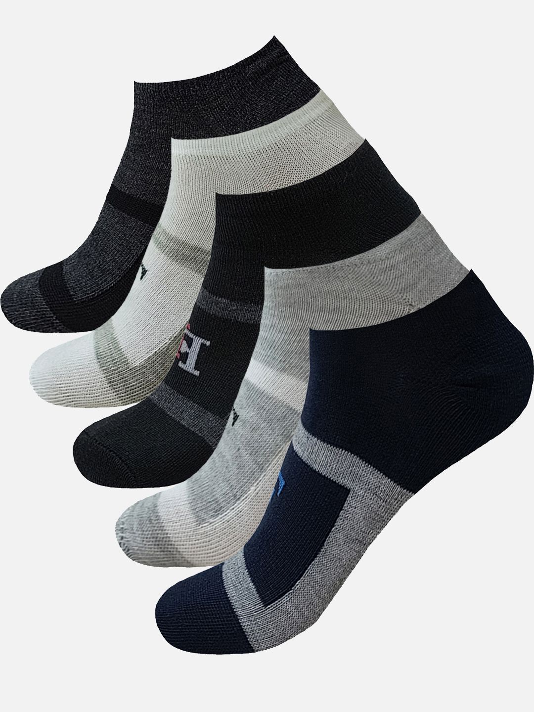 

FIMS Pack of 5 Men Ankle-Length Socks, Grey