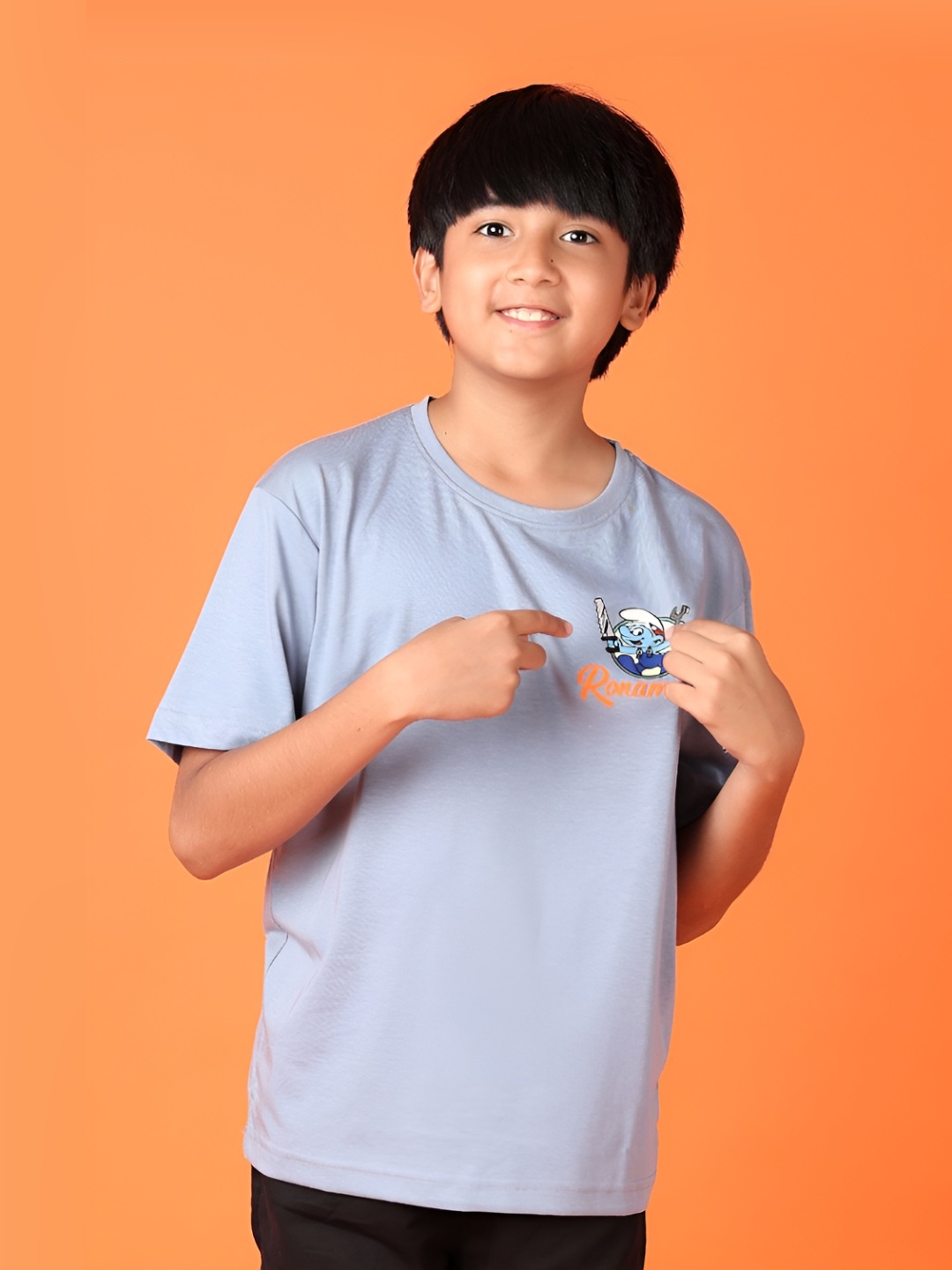 

V-Mart Boys Graphic Printed Round Neck Cotton T-shirt, Blue