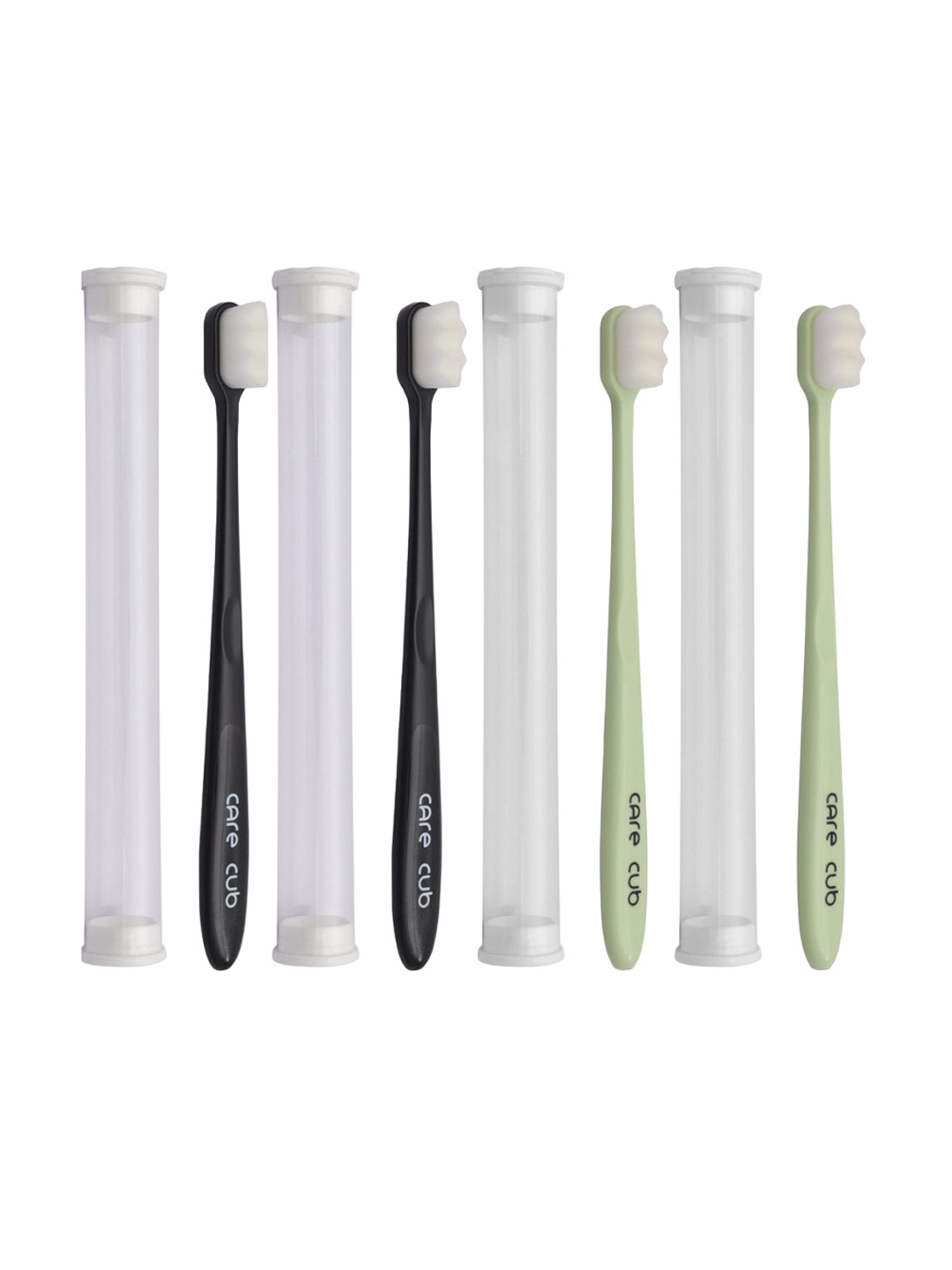 

CARE CUB Set Of 4 ZigZag Ultra Soft Nano 10,000 Bristles Oral Toothbrush - Black & Green