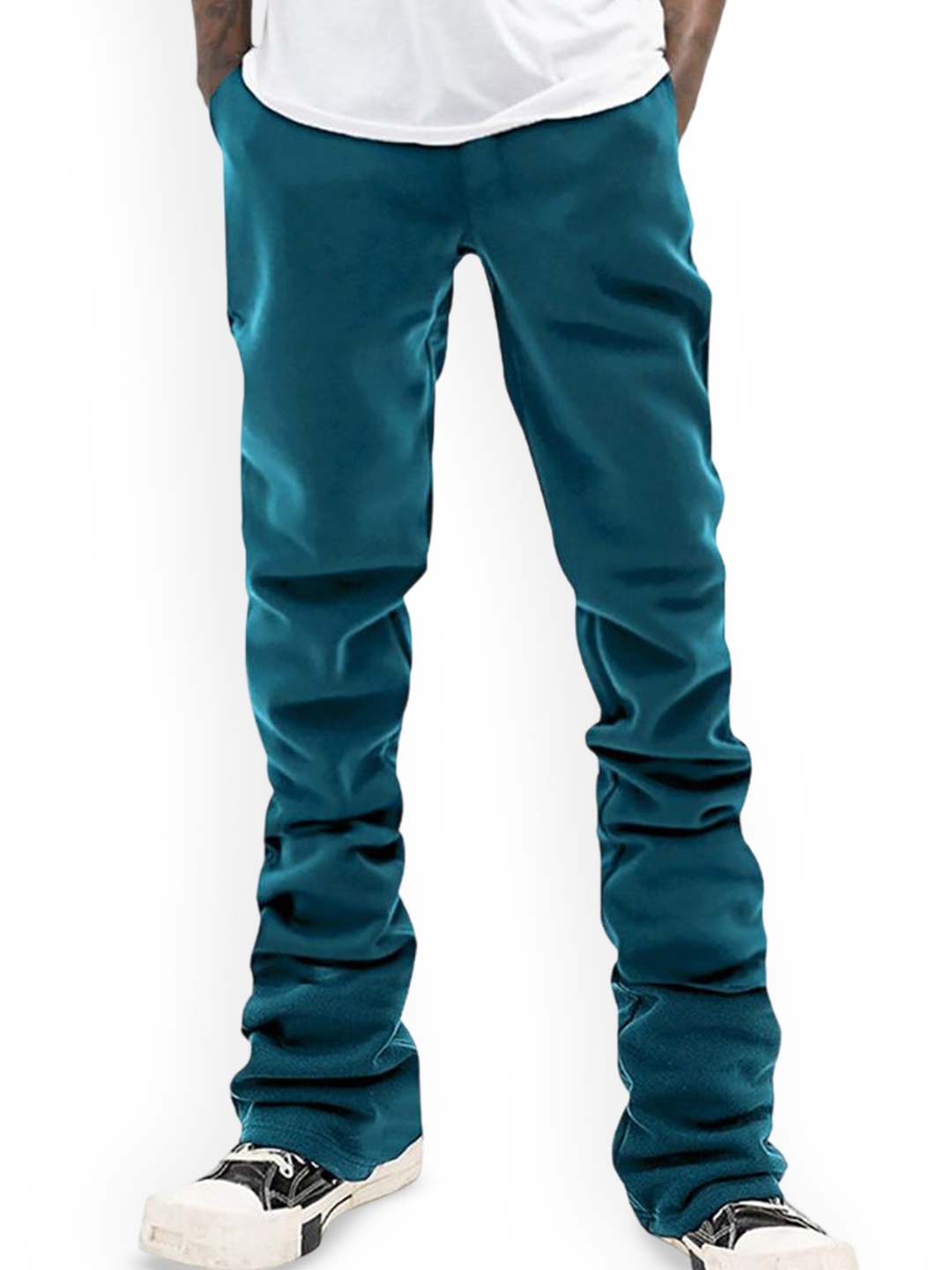 

StyleCast x Revolte Men Easy Wash Casual Chinos Trousers, Blue