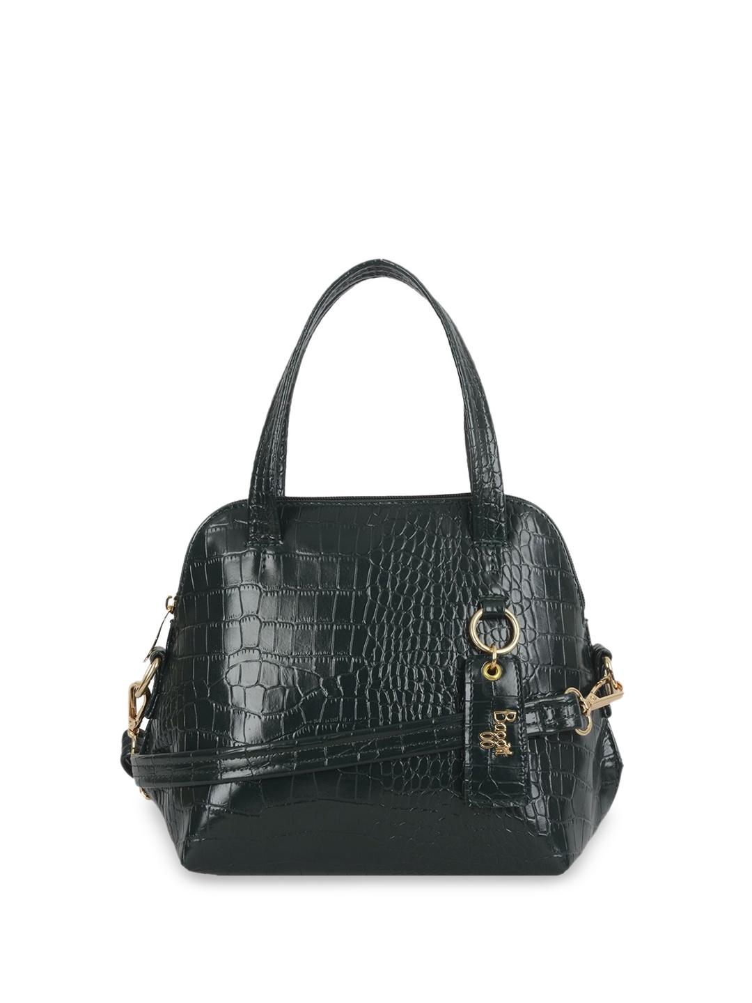 

Baggit Women Textured Structured Satchel Bag, Green