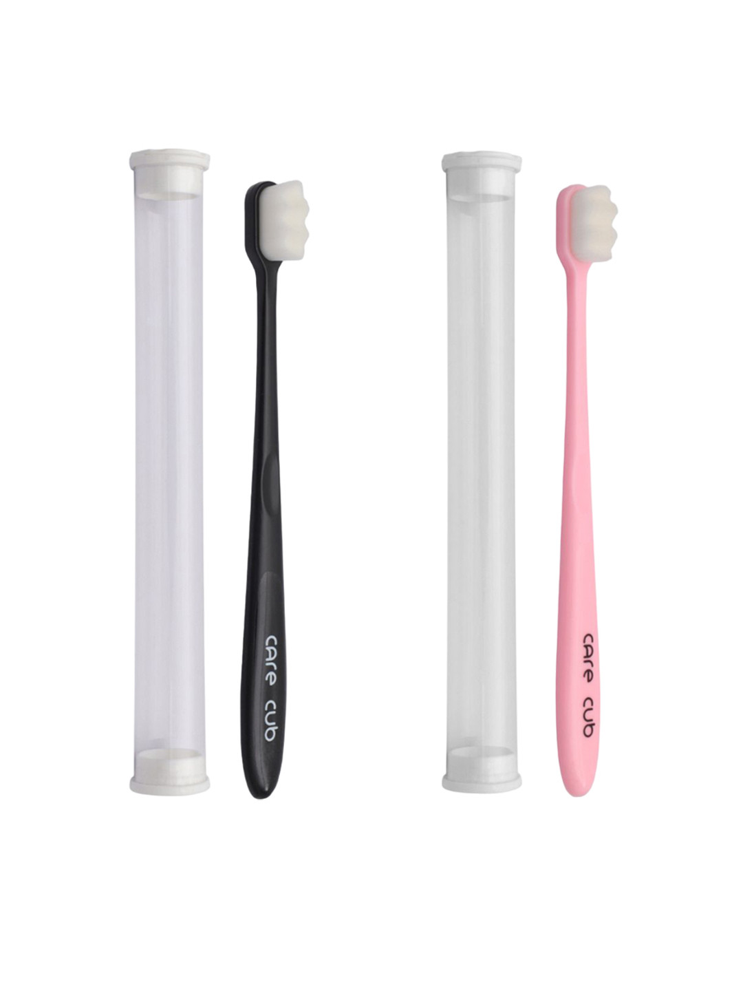 

CARE CUB Set Of 2 Zig Zag Ultra Soft Nano 10,000 Bristles Toothbrush - Black & Pink