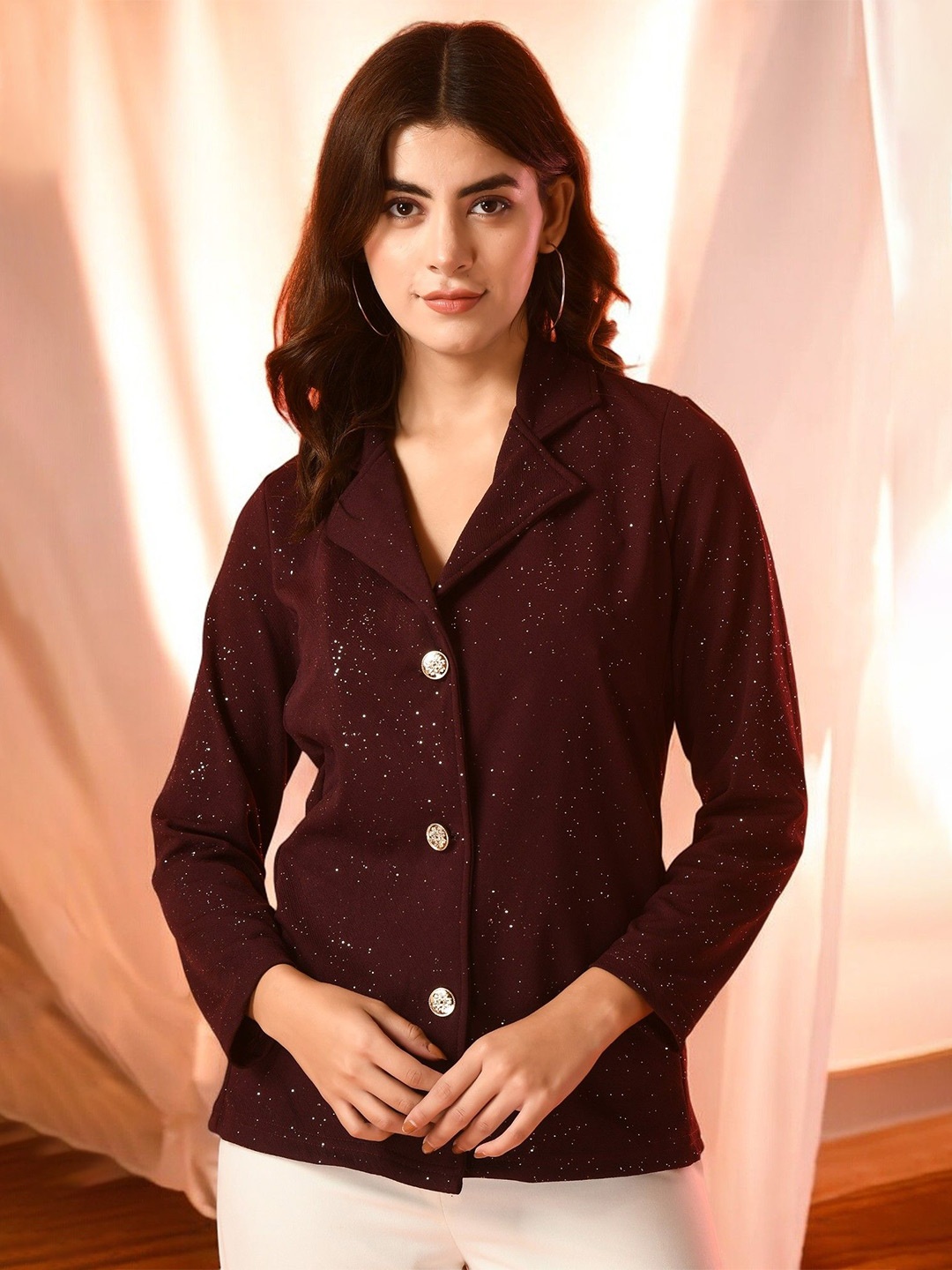 

BAESD Self Design Button Shrug, Purple