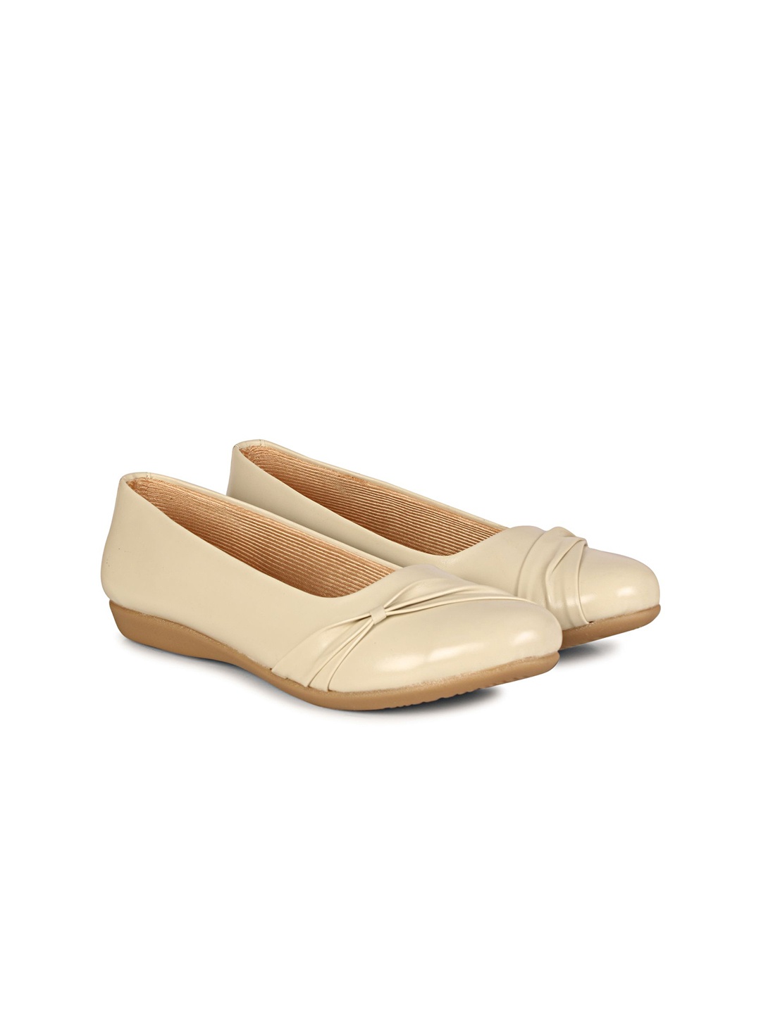 

FOOTSHEZ Women Ballerina Flats with Bows, Cream