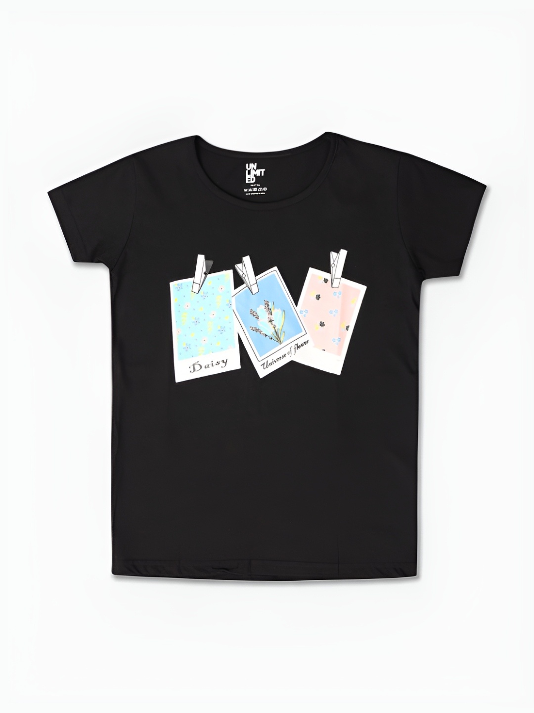

V-Mart Girls Printed T-shirt, Black