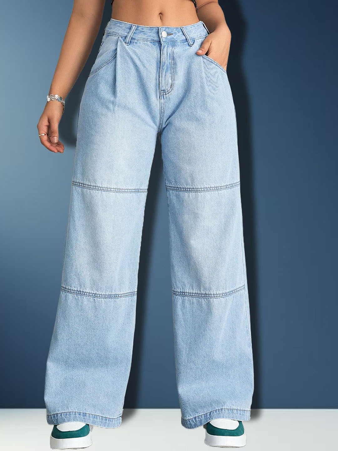 

Kotty Women Straight Fit High-Rise Stretchable Jeans, Blue