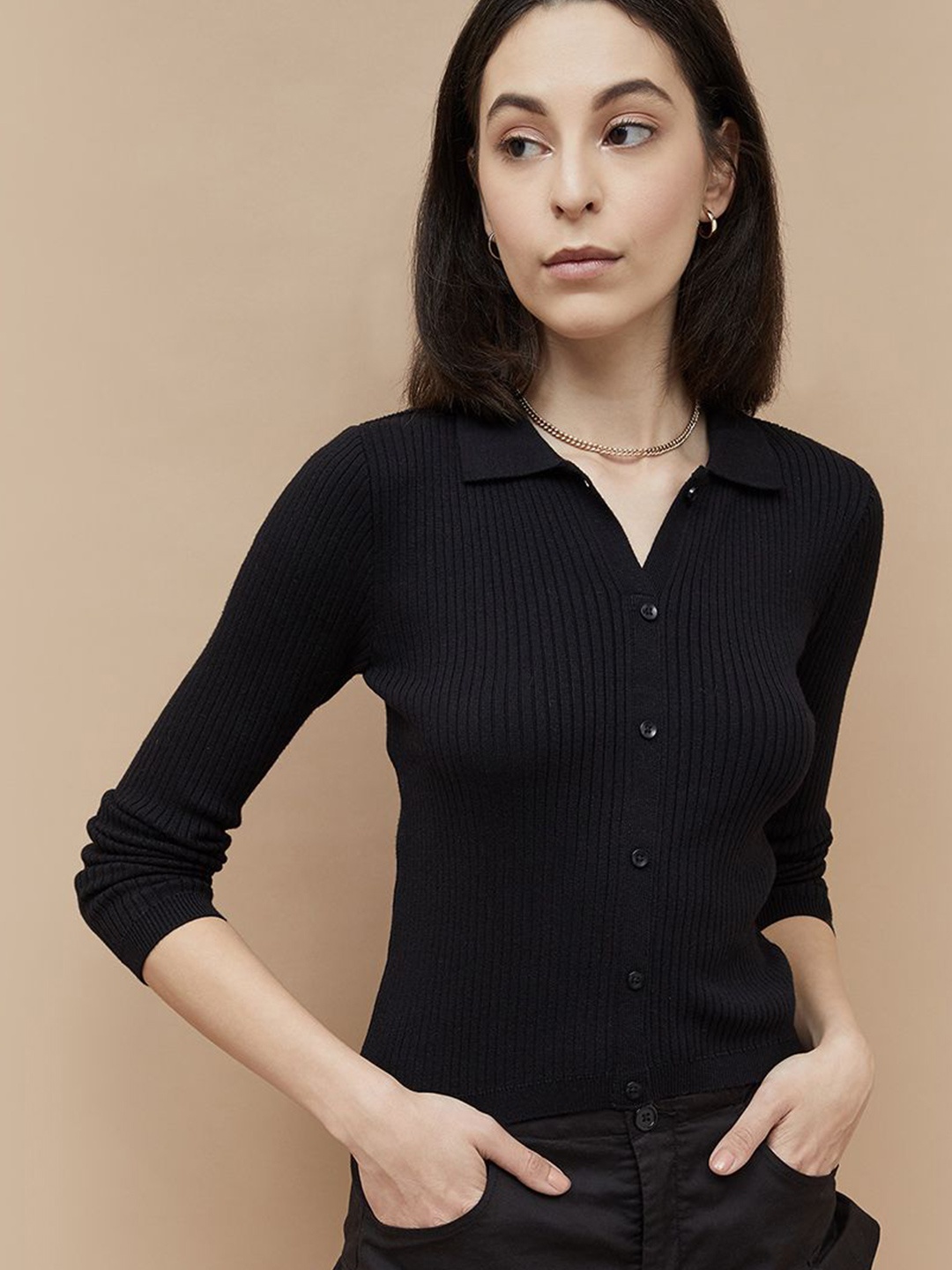 

Ginger by Lifestyle Women Shirt Style Top, Black