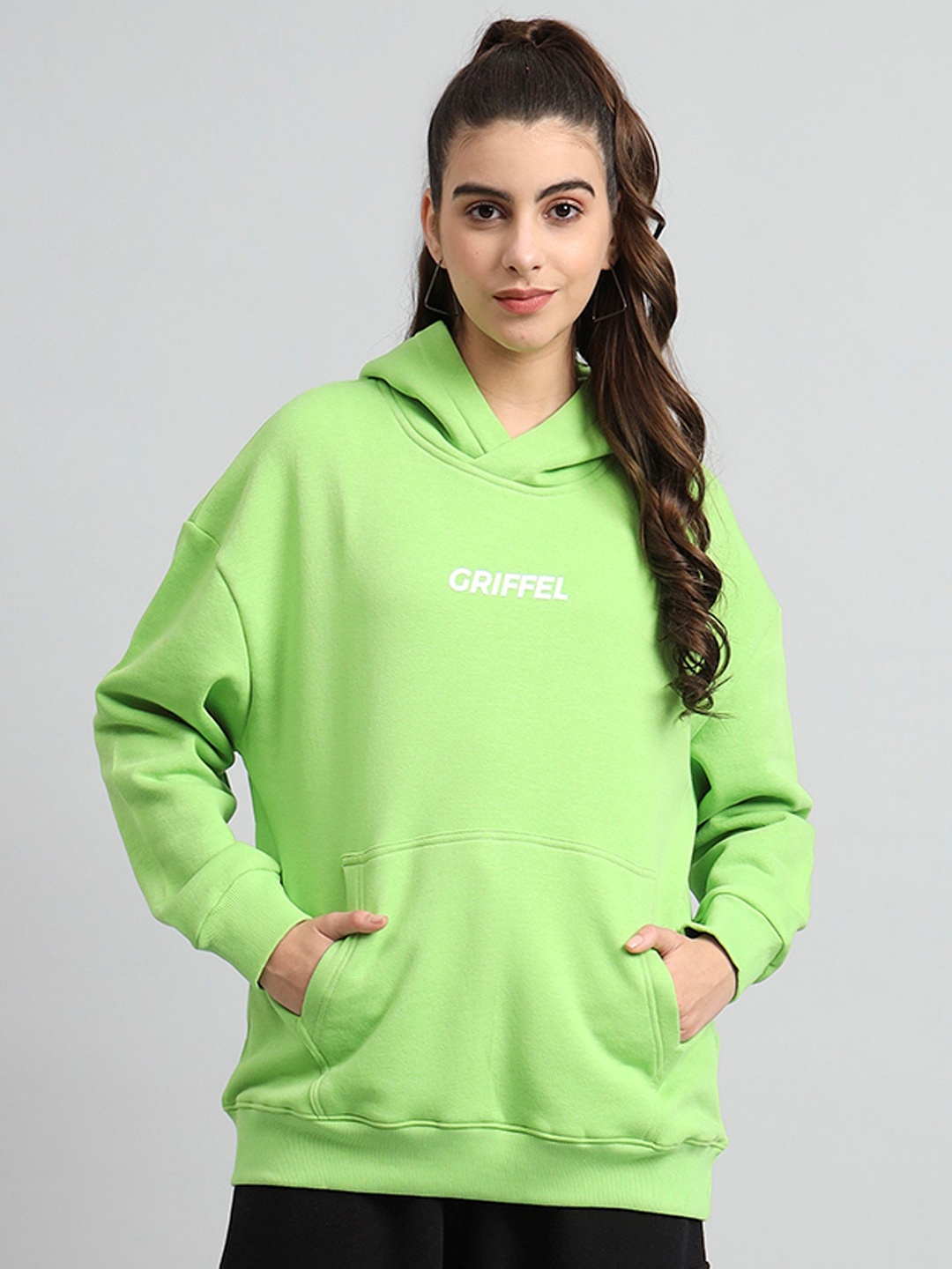 

GRIFFEL Women Hooded Pullover Sweatshirt, Green