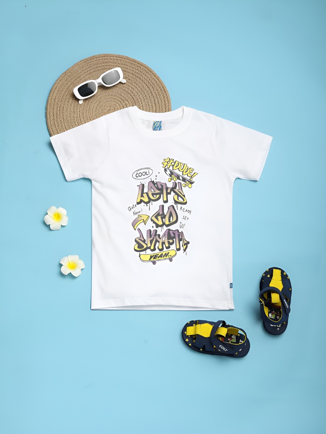 

V-Mart Boys Printed T-shirt, White