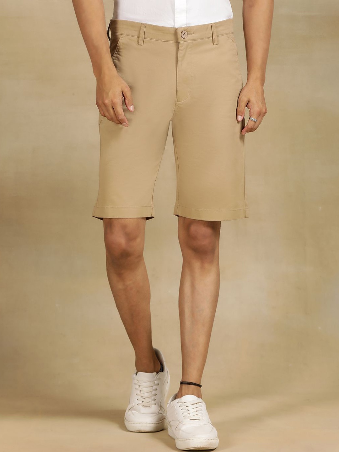 

JADE BLUE Men Slim Fit Shorts, Khaki