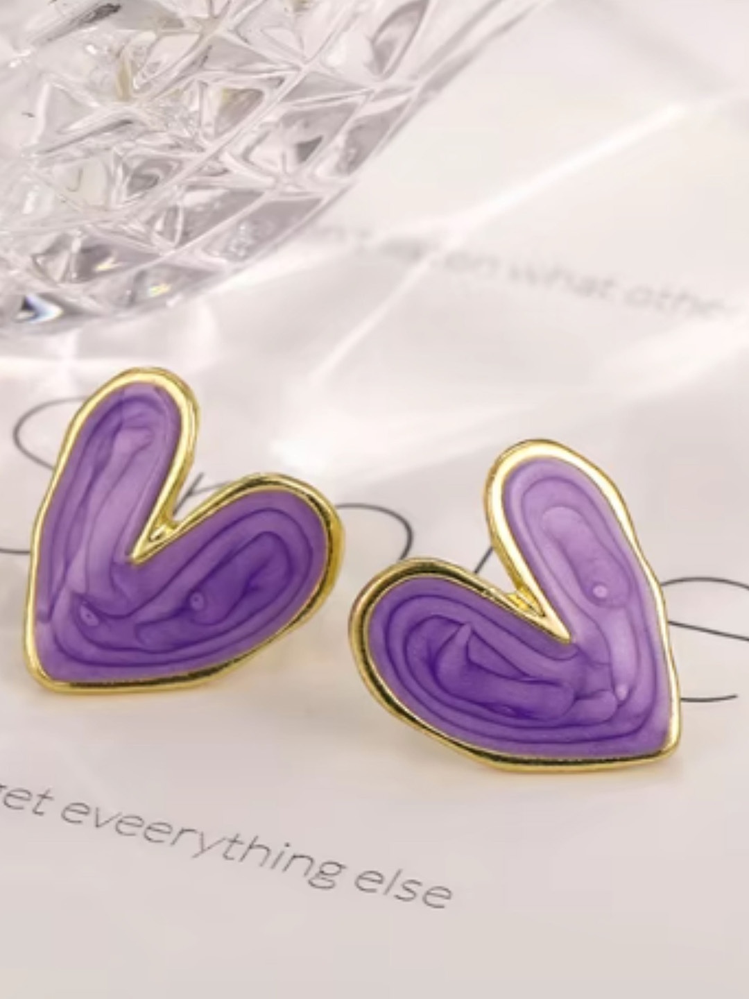 

SUBHAGALANKAR Heart Shaped Studs Earrings, Purple