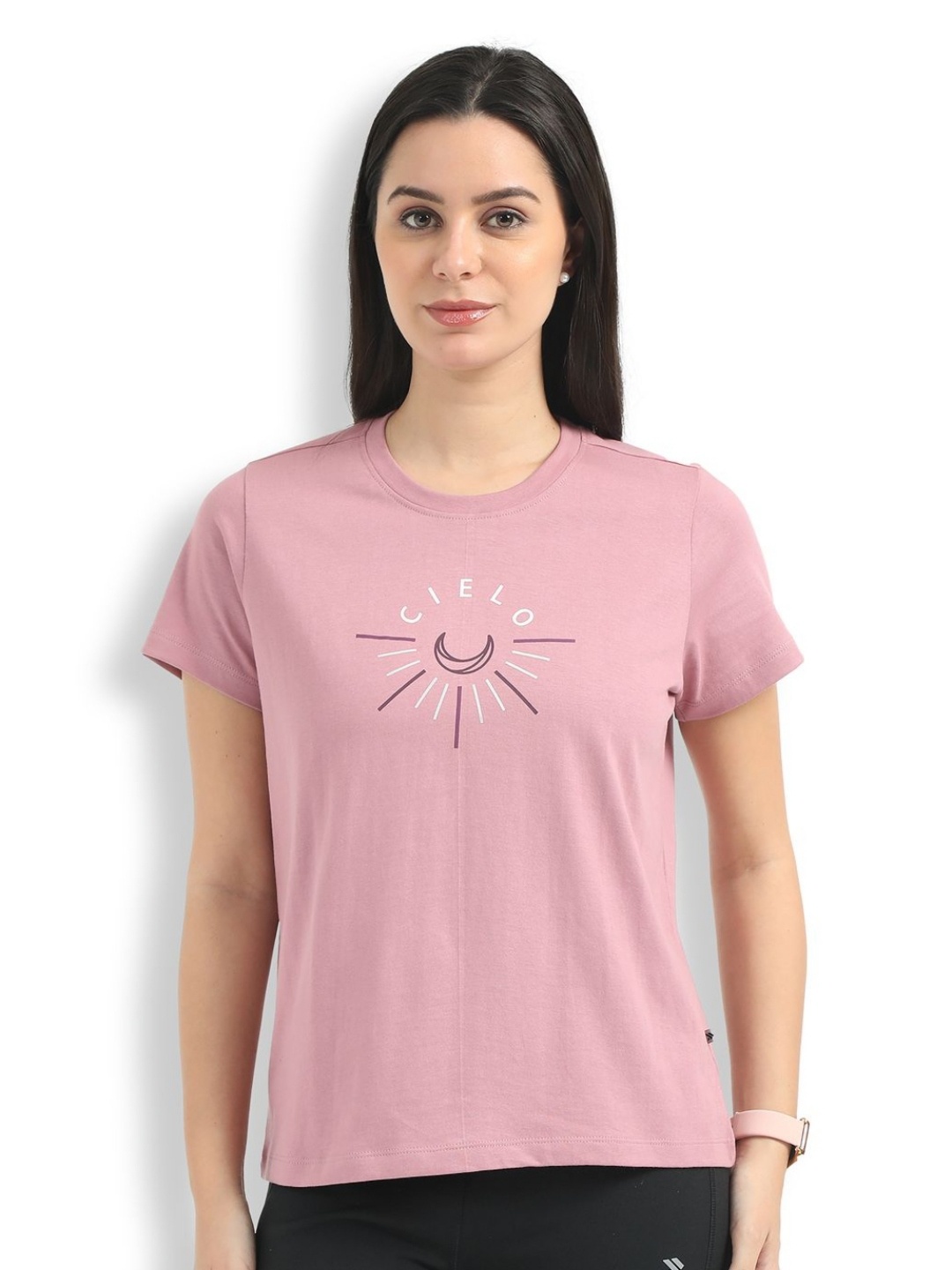 

JOLGER Women Premium Combed Cotton Graphic Printed T-shirt, Pink