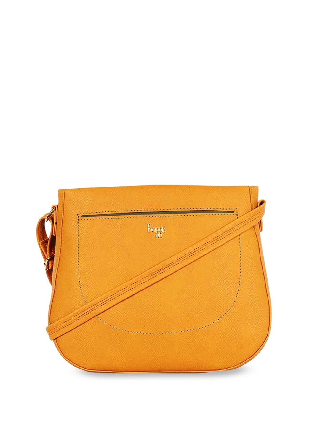 

Baggit Women Solid Structured Sling Bag, Yellow