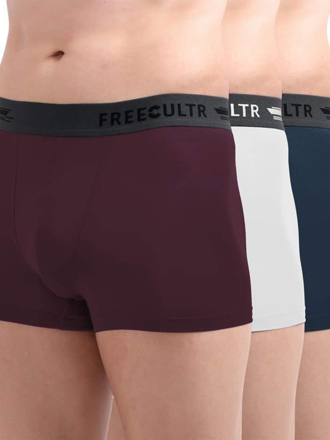 

FREECULTR Pack Of 3 Anti-Bacterial Trunks FC-XT-T-SW-CW-PB_S, Burgundy