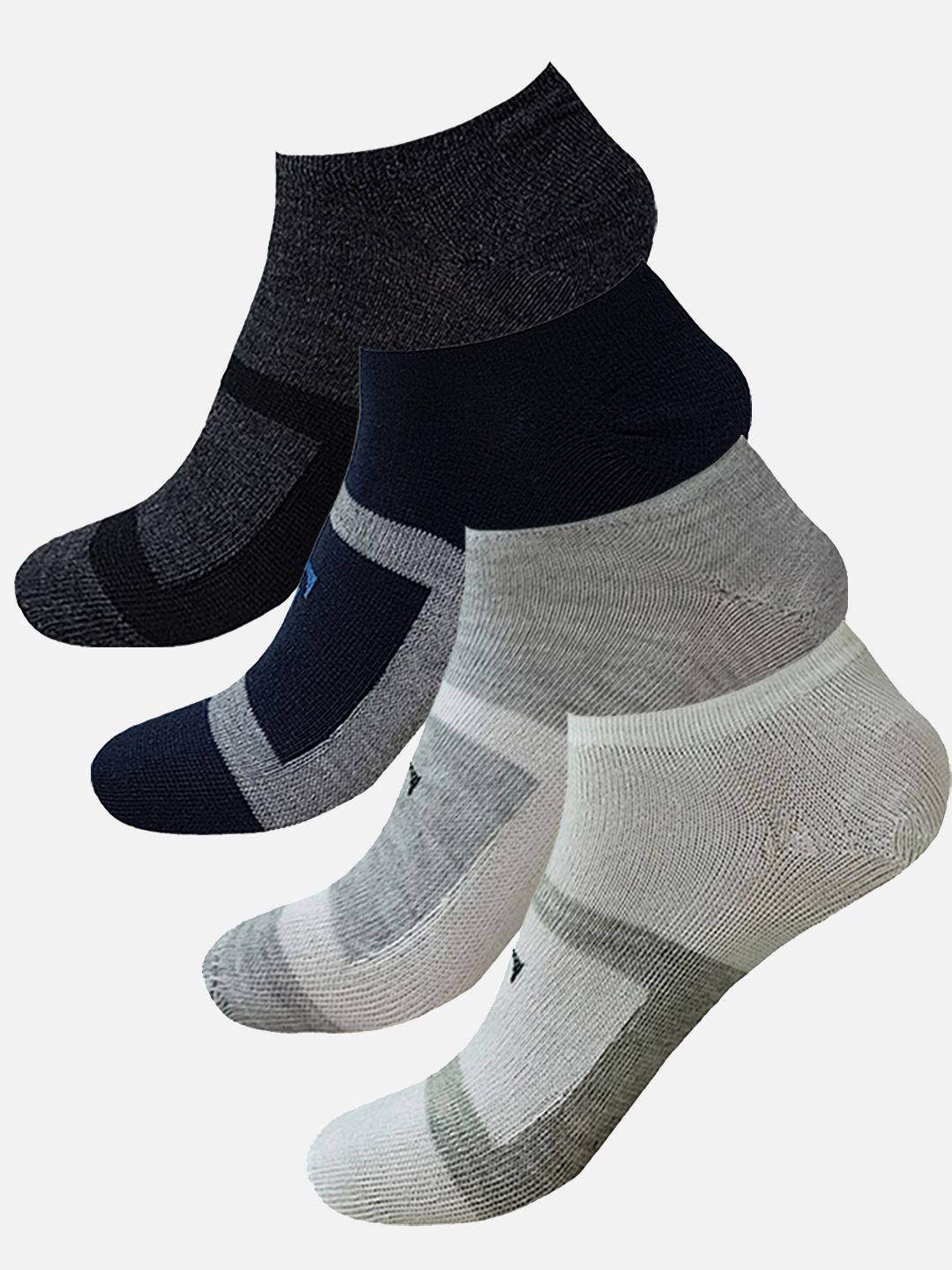 

FIMS Men Pack Of 4 Patterned Ankle Length Sports Socks, White