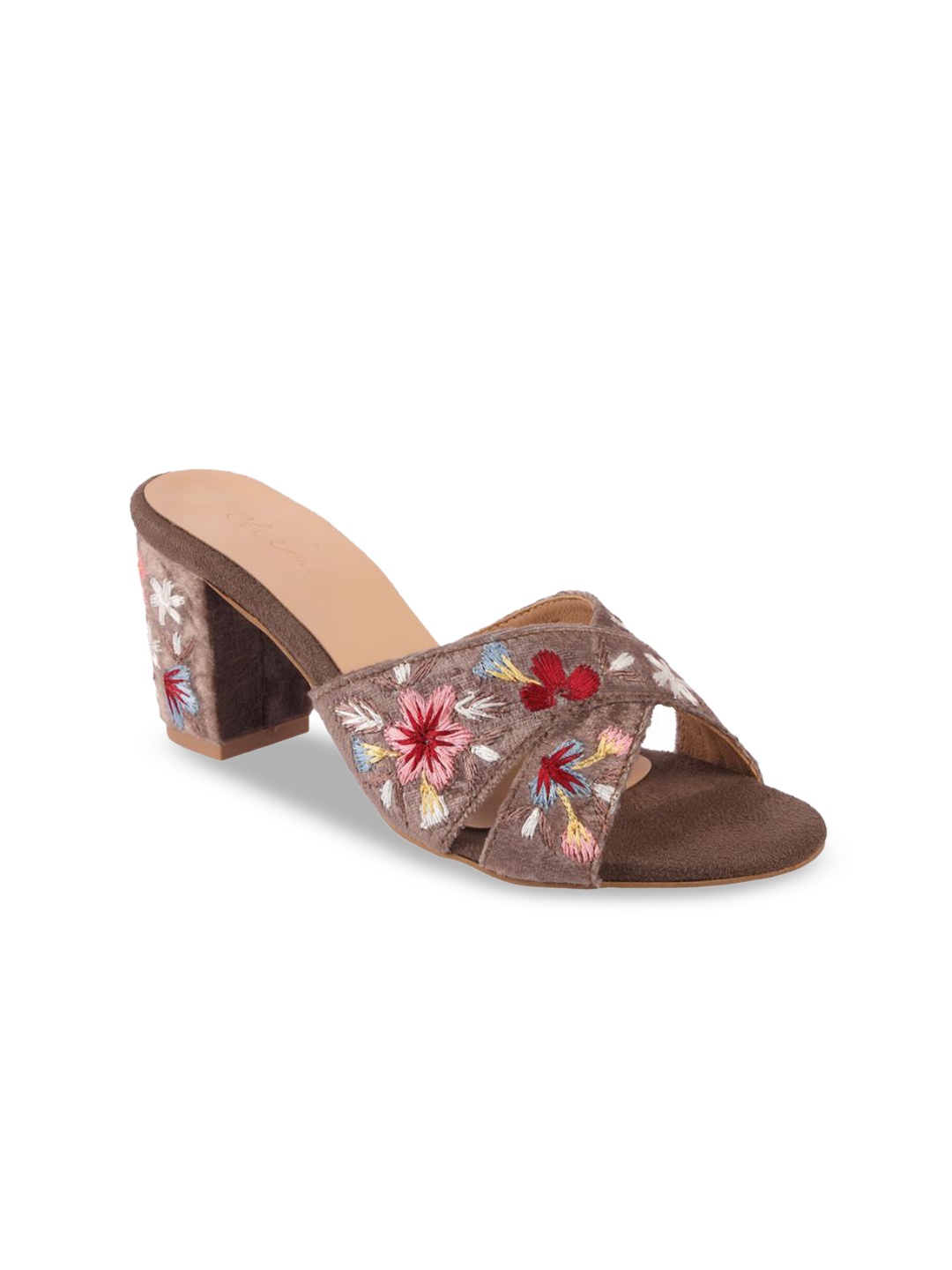 

Cheemo Women Textured Block Sandals, Tan