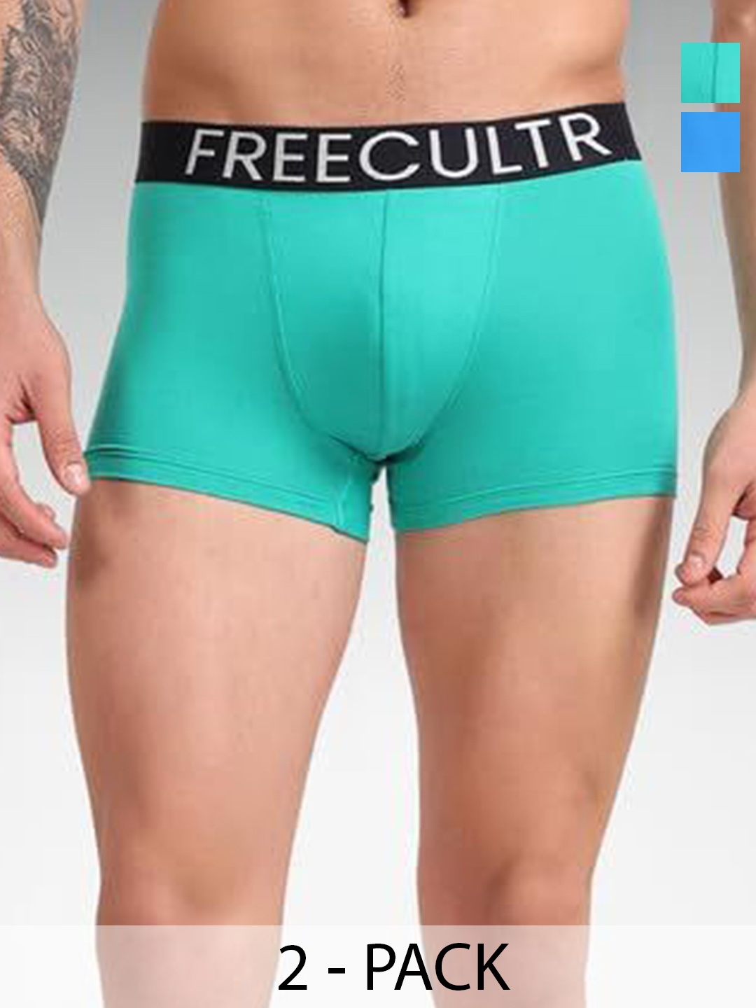 

FREECULTR Pack Of 2 Premium Snug Organic Cotton Trunk FC-CTN-T-BRB-HOG-02_XXXL, Green