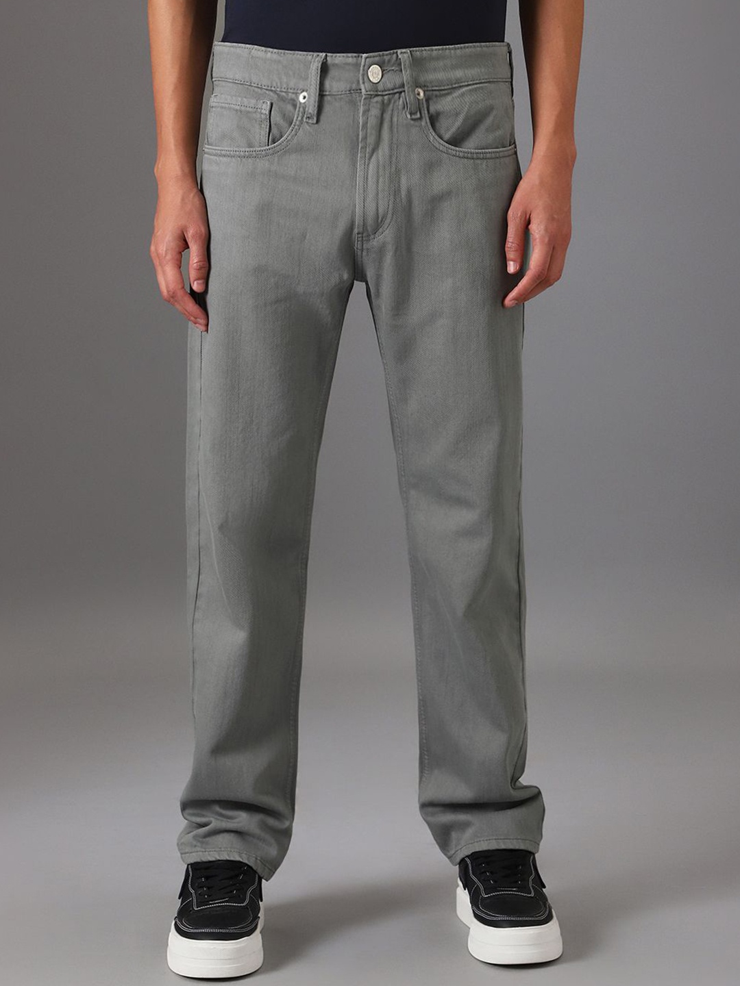 

Banana Club Men Classic Regular Fit Denim Cotton Jeans, Grey