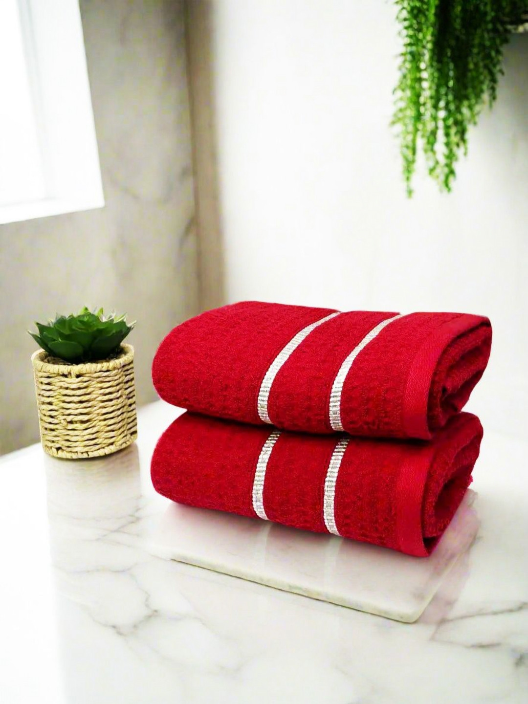 

BIANCA 2-Pcs Red Pure Cotton 500 GSM Hand Towels