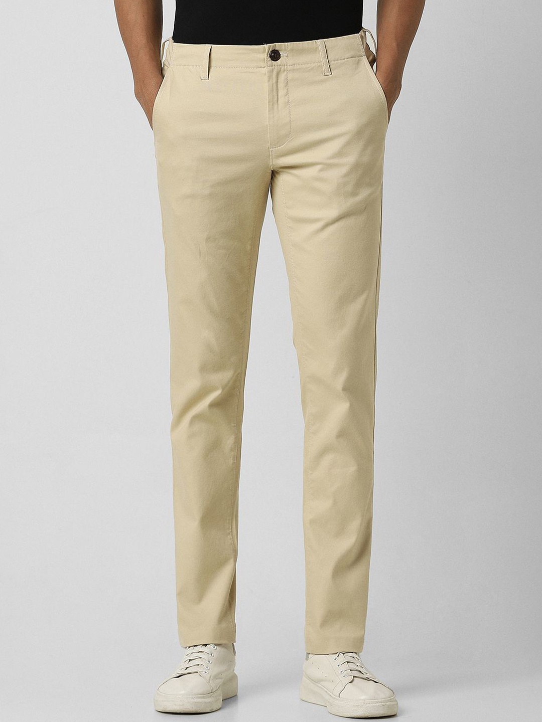 

Van Heusen Sport Men Mid-Rise Slim Fit Trousers, Cream