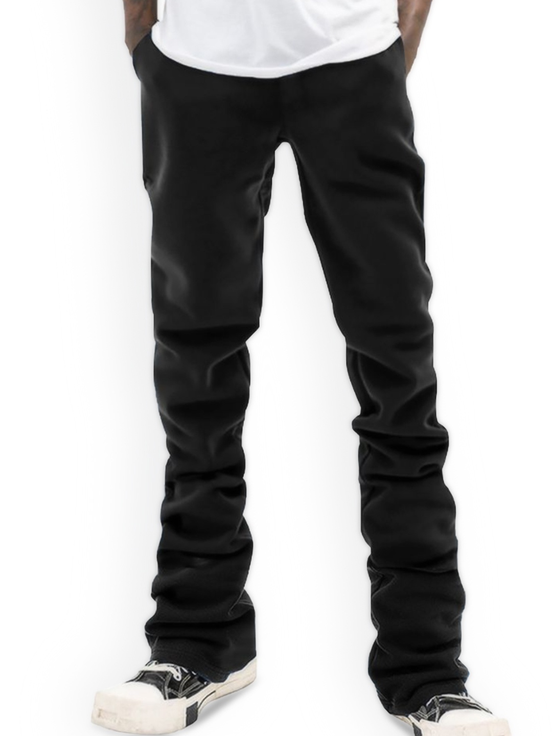 

StyleCast x Revolte Men Regular Fit Easy Wash Chinos Trousers, Black