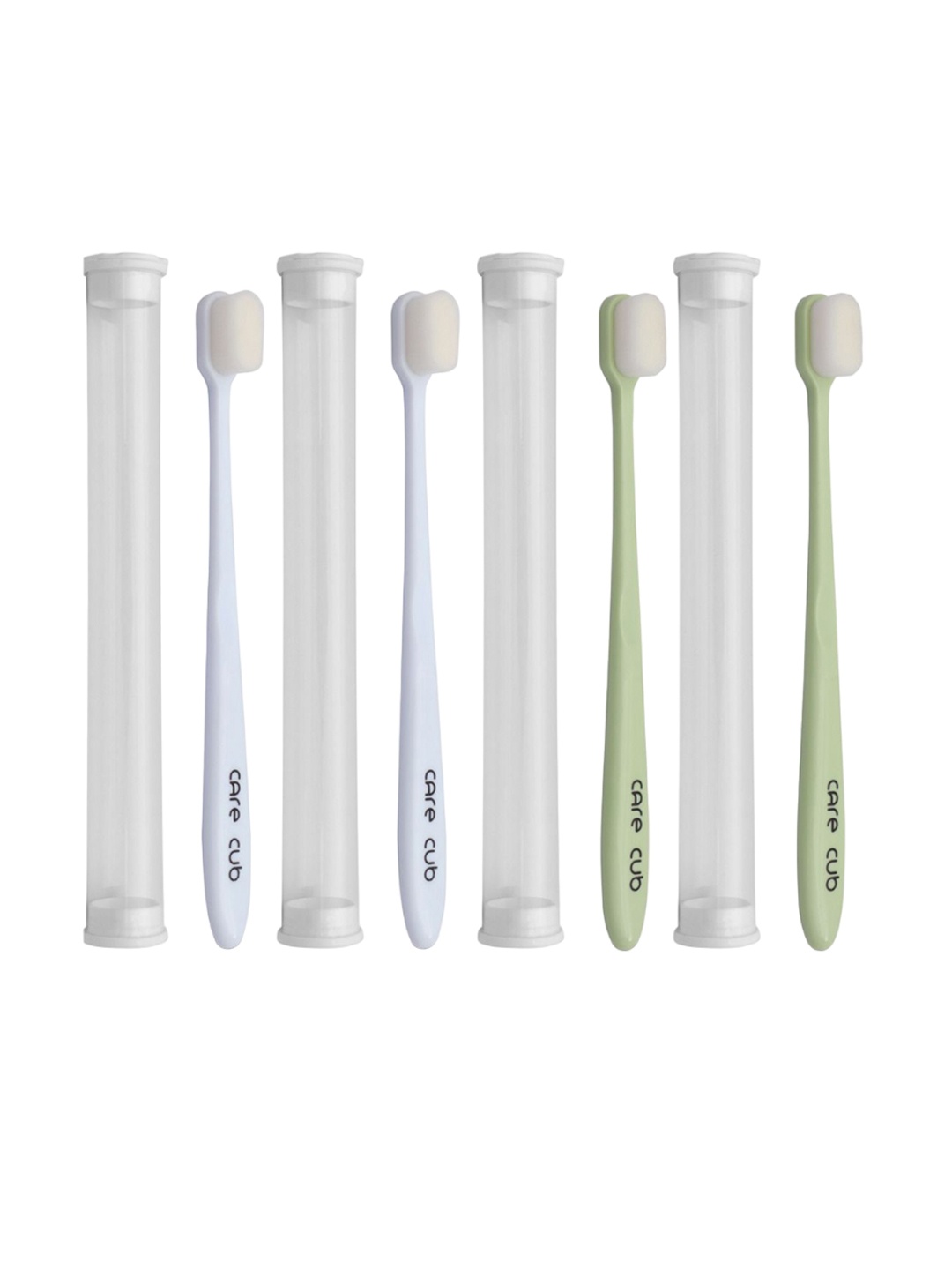 

CARE CUB Set Of 4 ZigZag Ultra Soft Nano 10,000 Bristles Oral Toothbrush - Green & White
