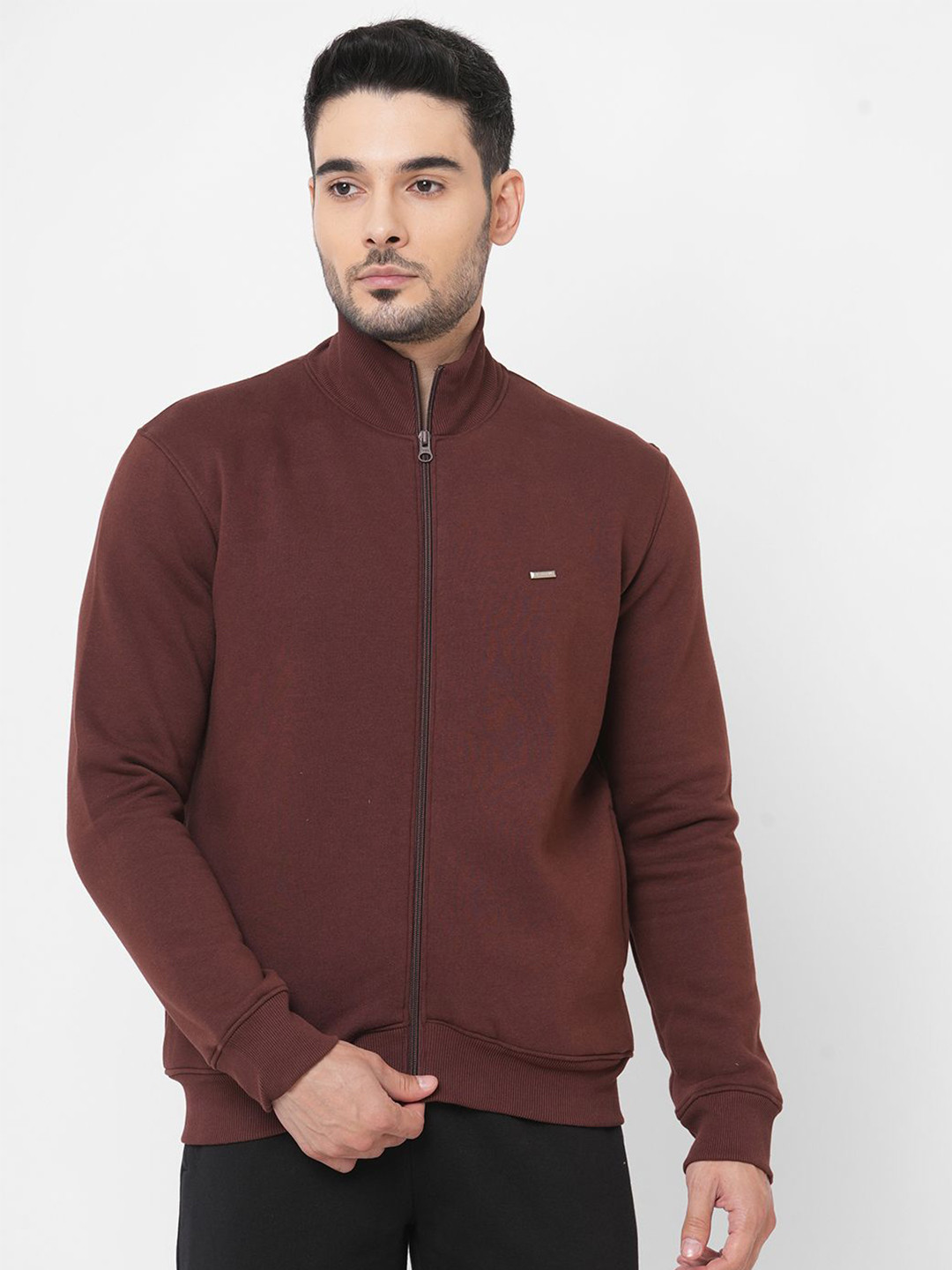 

Sweet Dreams Men High Neck Cotton Sweatshirt, Brown