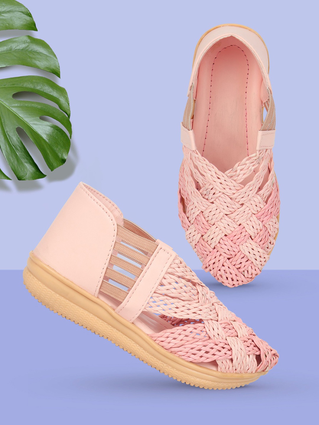 

BAESD Girls Solid Gladiators Flats, Pink
