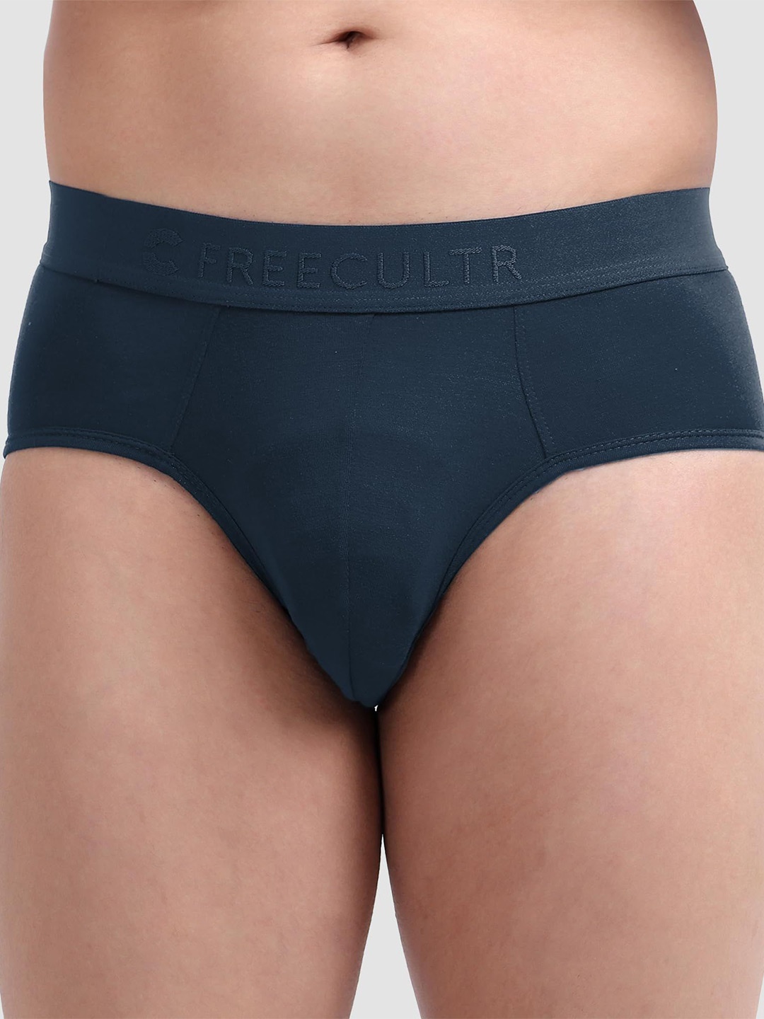 

FREECULTR Men Anti Bacterial Micromodal Basic Briefs, Navy blue