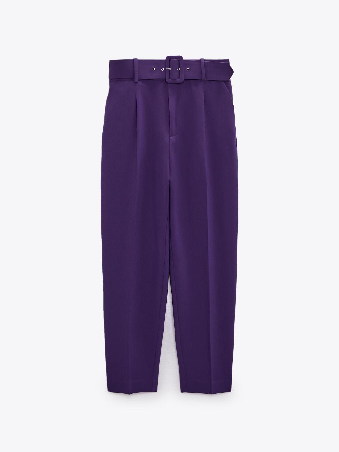 

ZARA Women Purple Trousers