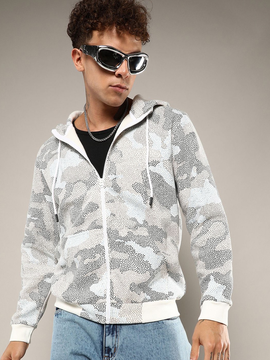 

Campus Sutra Men Printed Hooded Sweatshirt, Multi