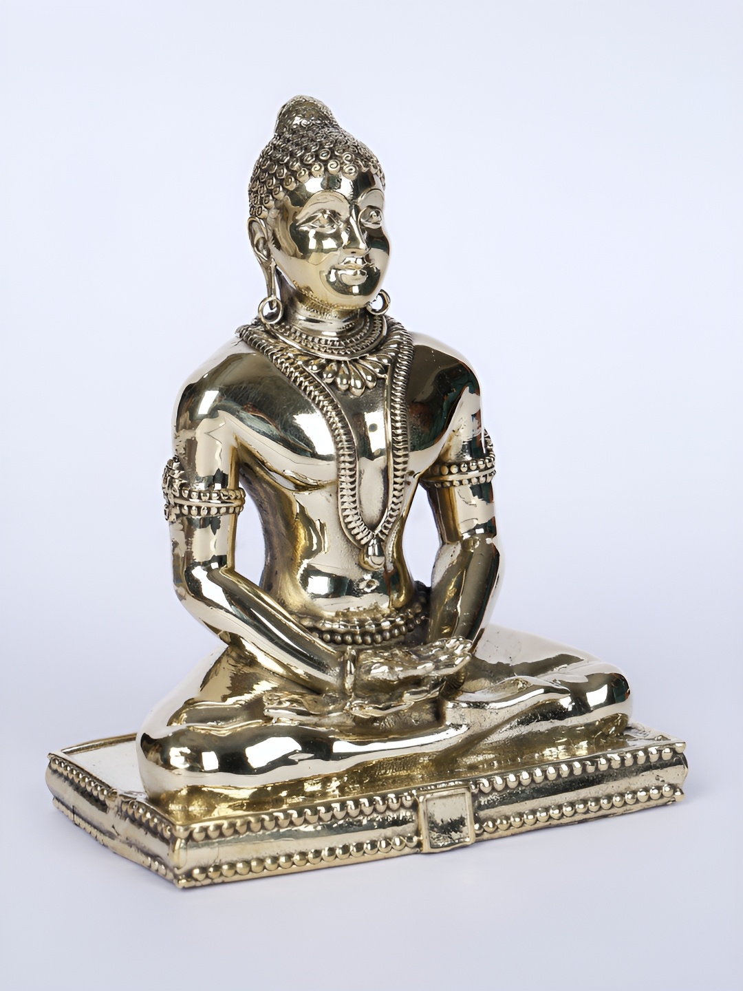

Exotic India 4" Superfine Mahavir Jain Brass Statue, Metallic