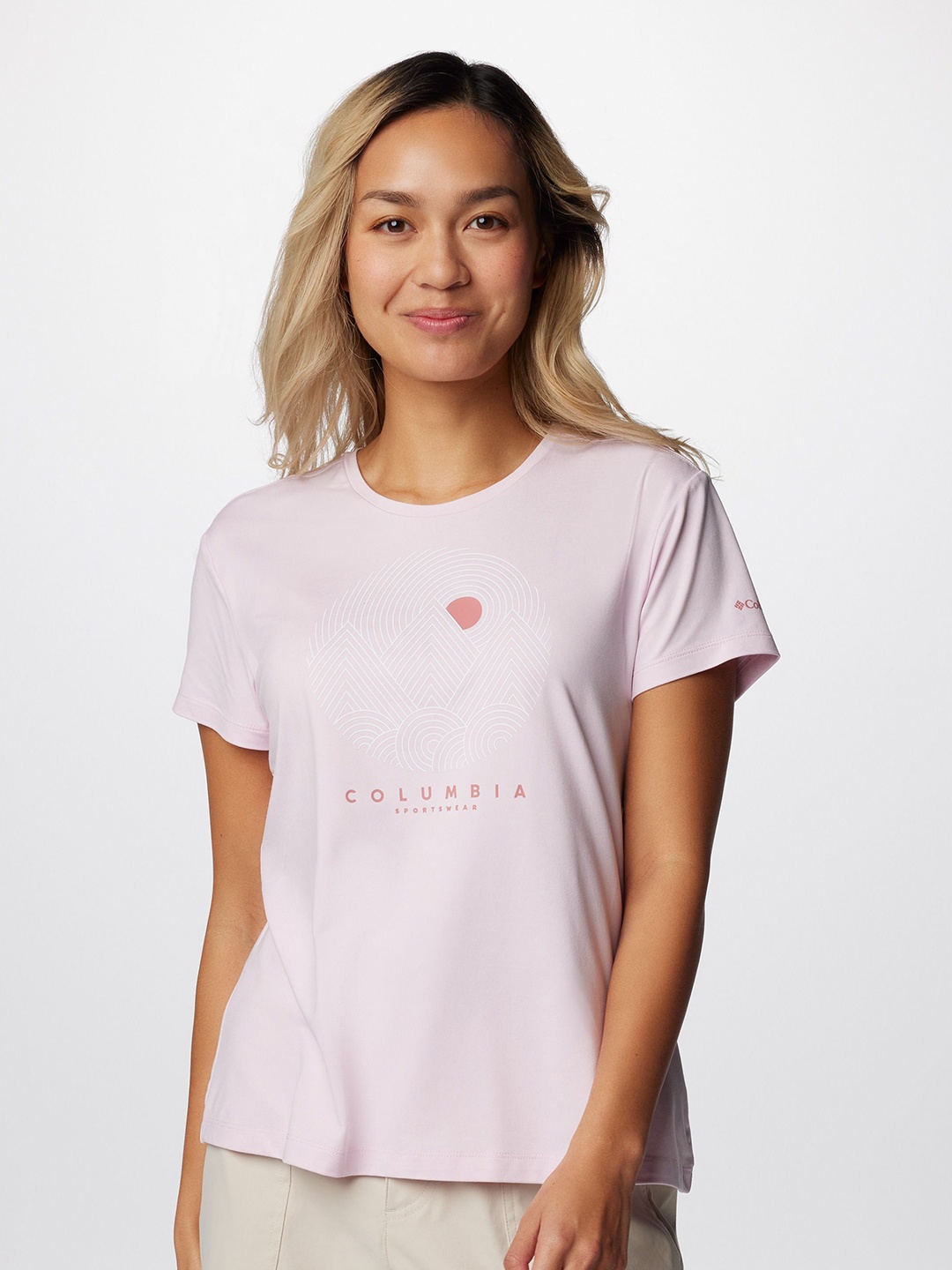 

Columbia Women Typography Printed Round Neck Slim Fit T-shirt, Lavender