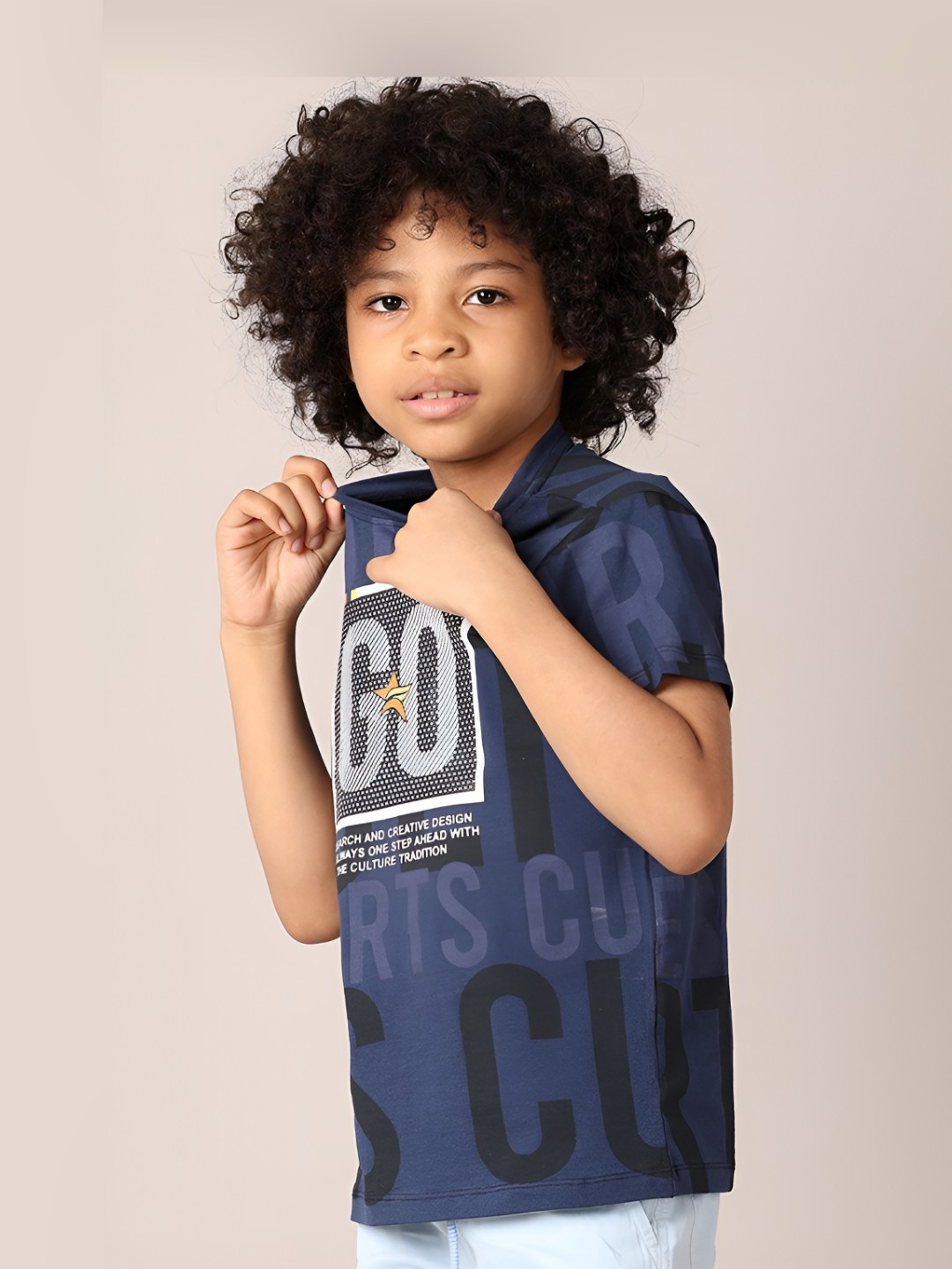 

V-Mart Boys Typography Printed Round Neck Cotton T-shirt, Blue