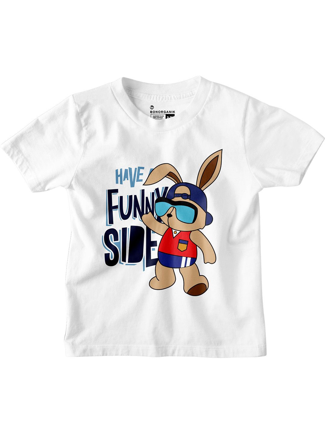 

BonOrganik Boys Printed T-shirt, White