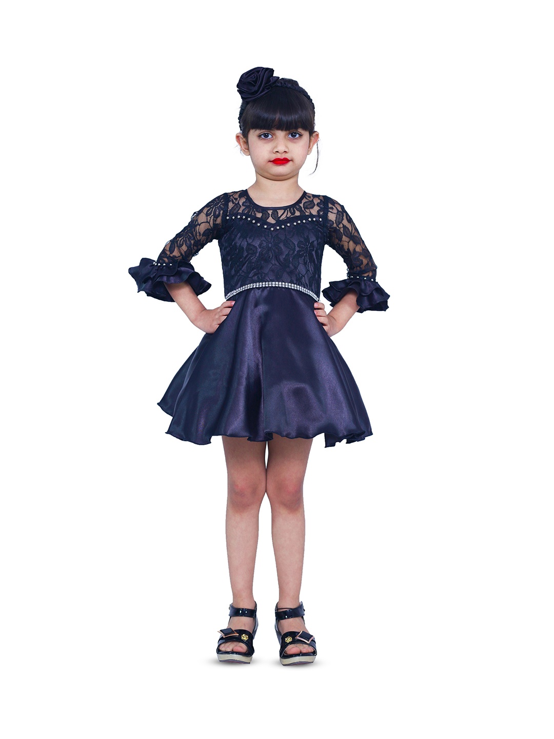 

Wish little Girls Fit and Flare Dress, Black
