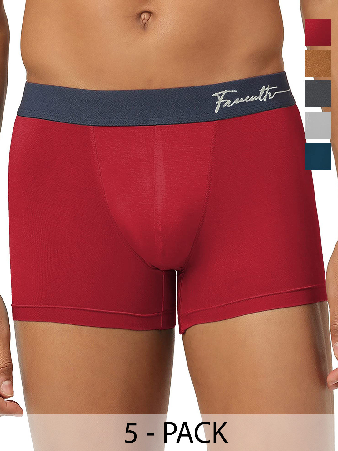 

FREECULTR Pack Of 5 Anti-Bacterial Trunks, Red